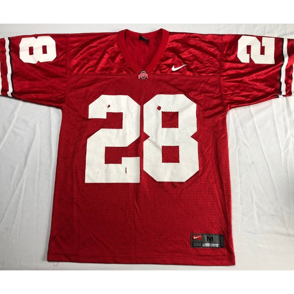 Vintage Ohio State Buckeyes jersey Nike Team red size medium #28 NFL Football